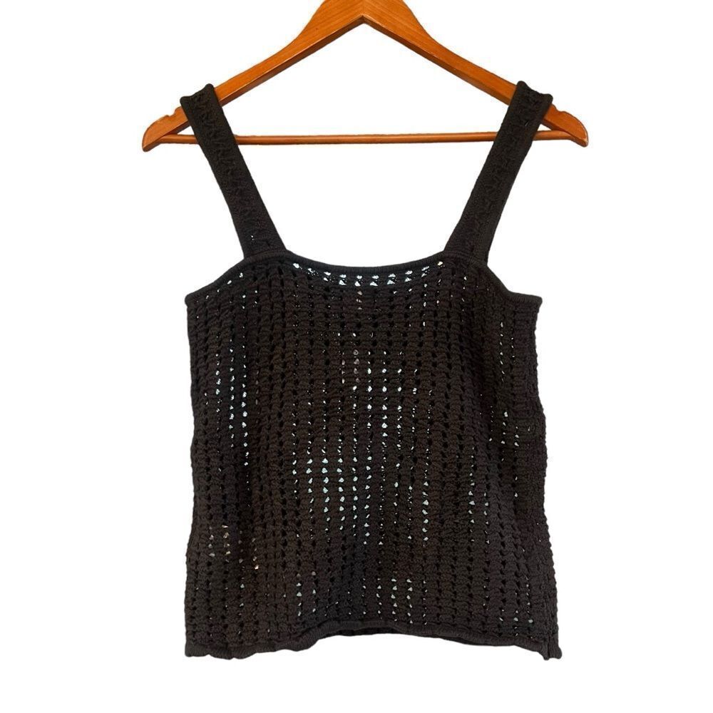 NWT! Gap black 100% cotton crochet tank top